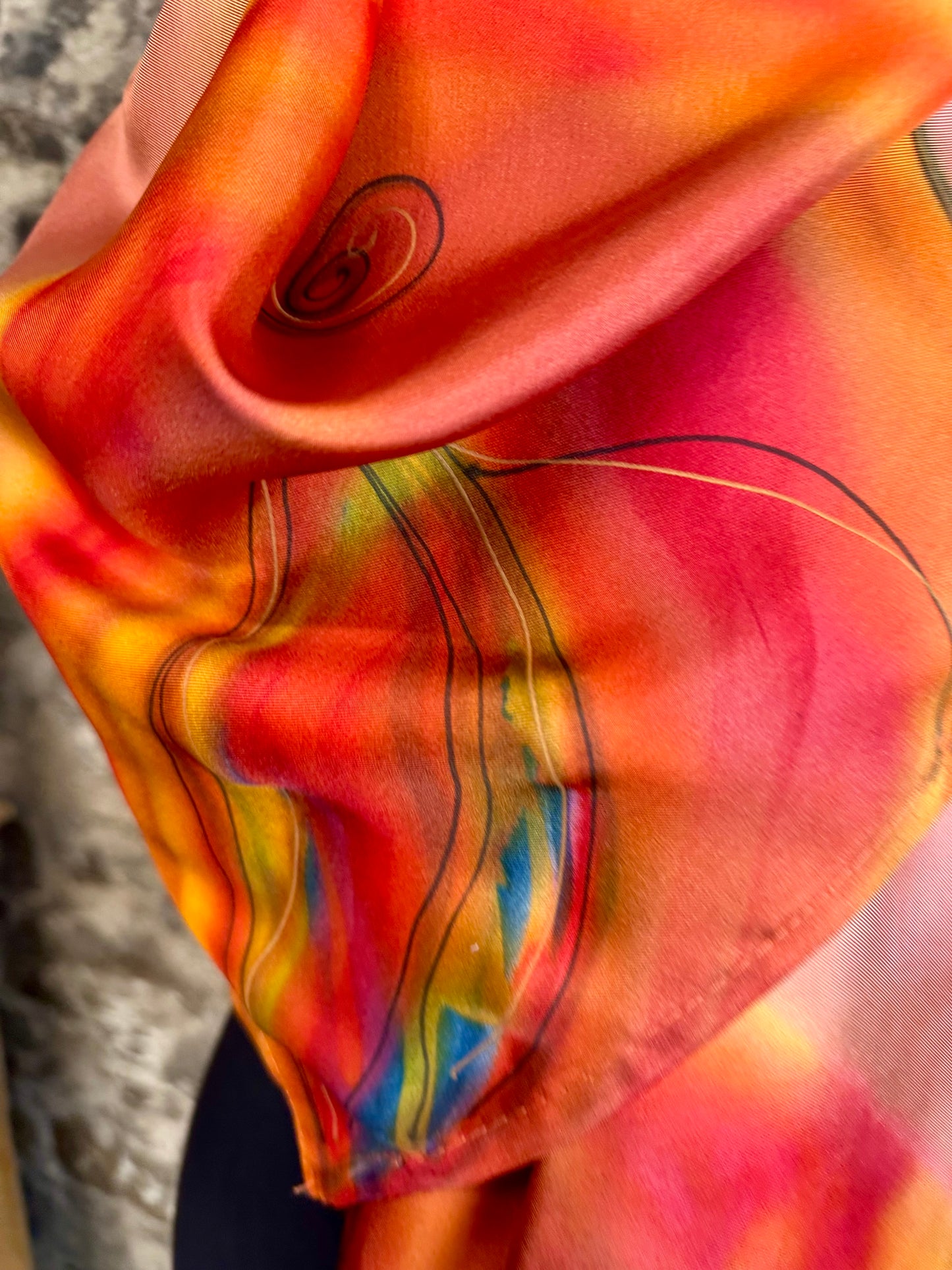 Lorsha Handpainted silk scarf