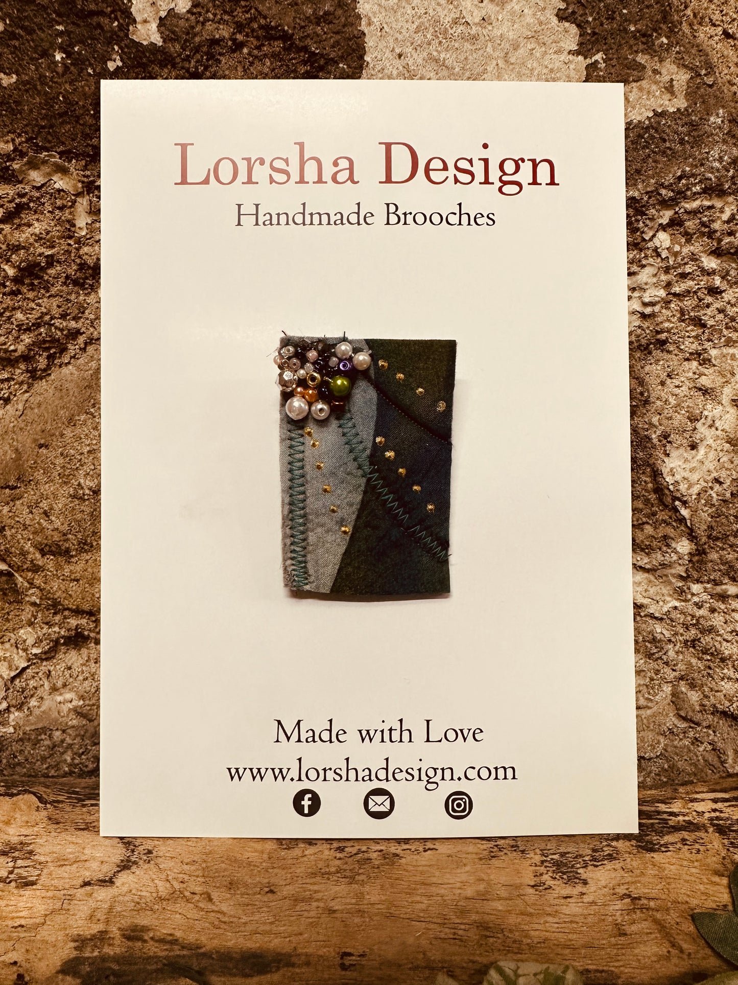 Lorsha design Handpainted silk brooch pin