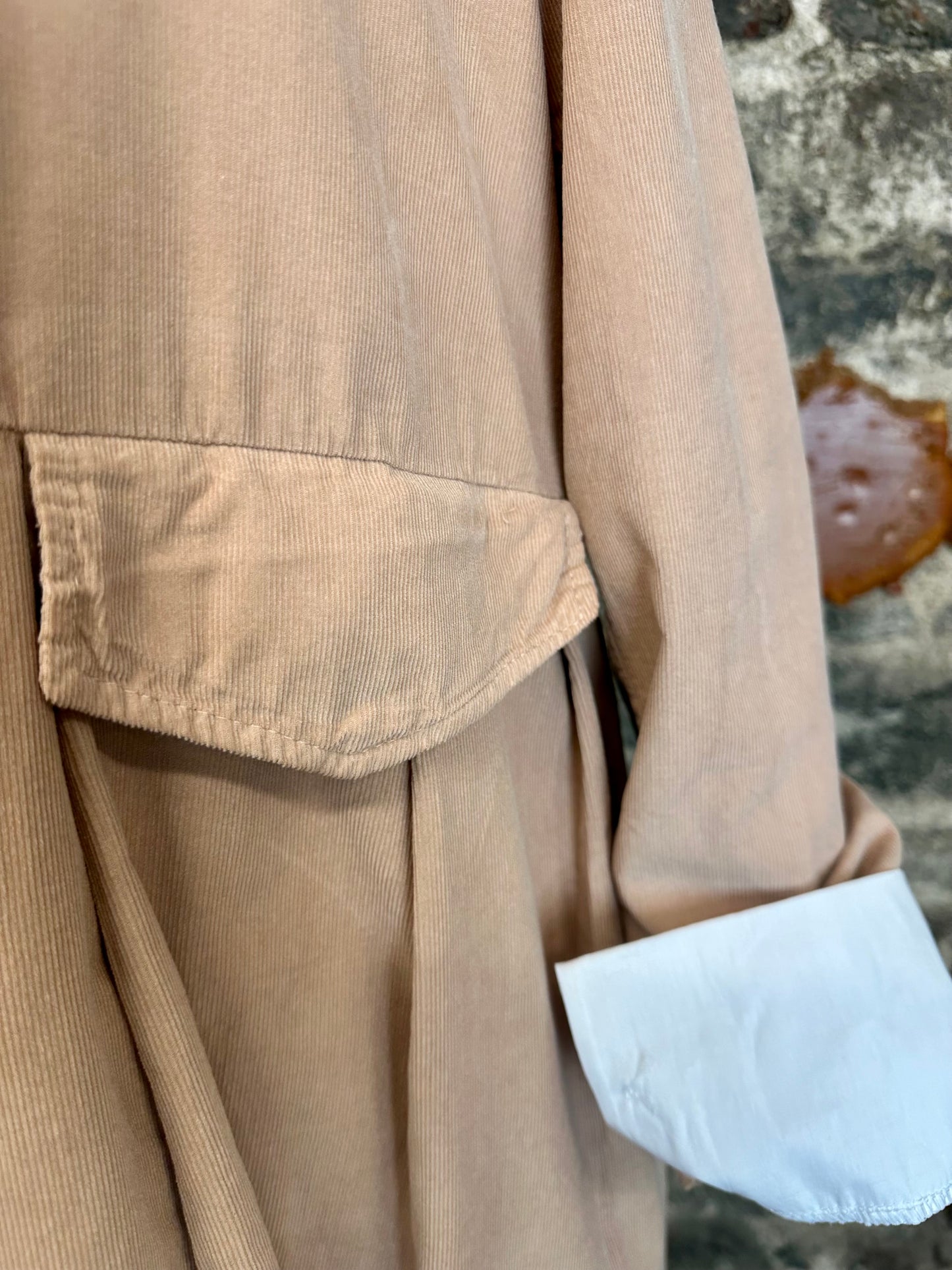 “Terri “ natural  Italian  pin corduroy dress coat