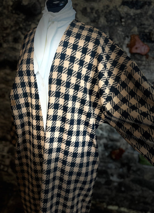 “Rita “ toffee and ebony Italian kimono full length jacket
