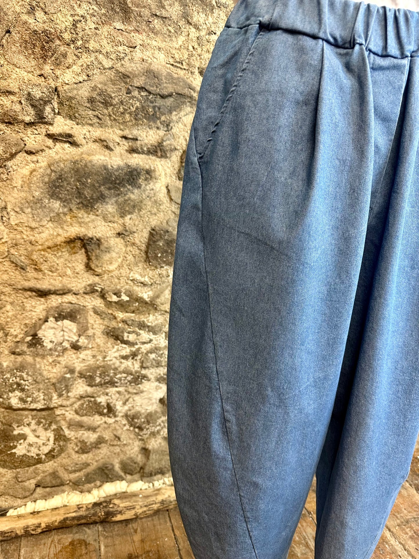 “ Inga “ denim Italian barell leg cullottes