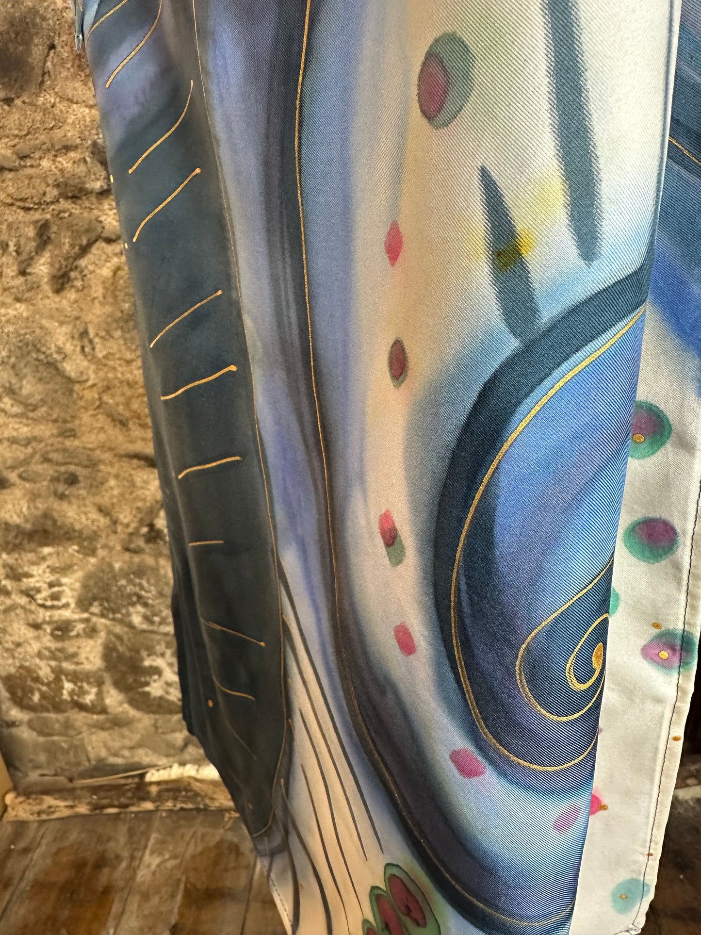 Lorshadesign hand painted silk scarf