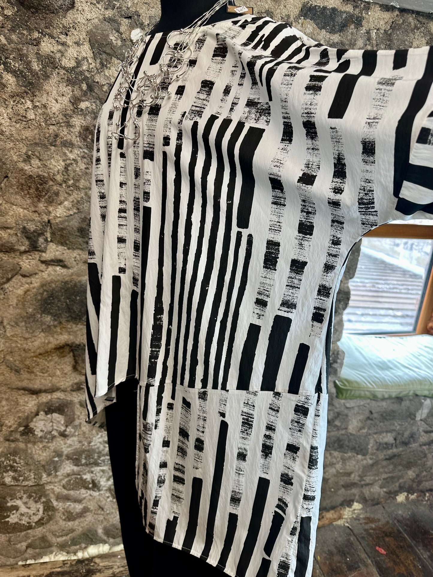 “Bella “ monochrome Italian irregular tunic