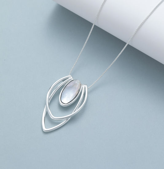 Beautiful resin stone and silver plated necklace