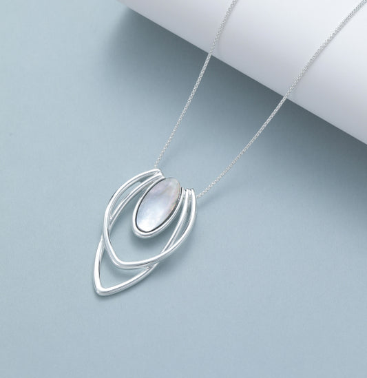 Beautiful resin stone and silver plated necklace