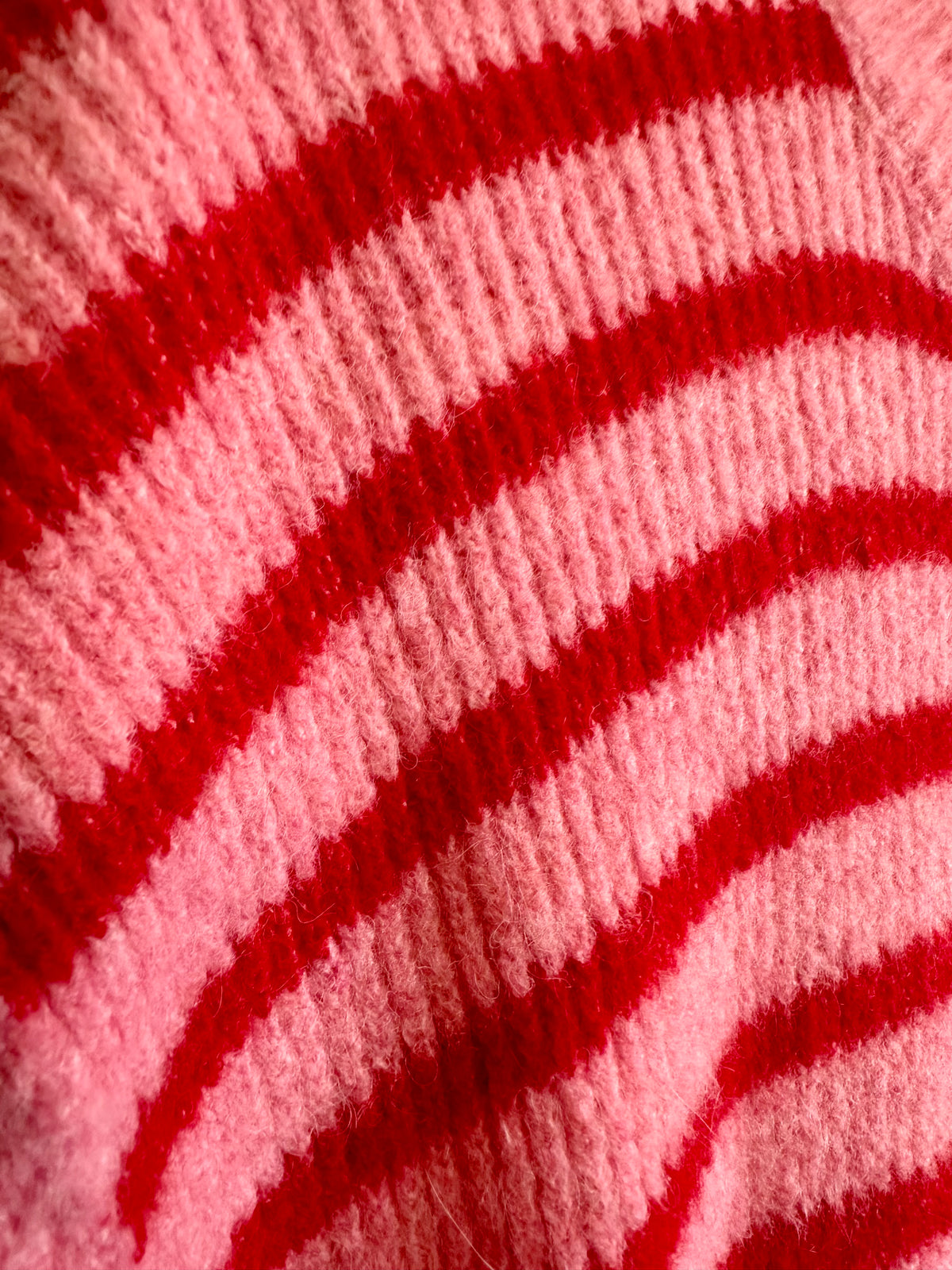 “Jessie “ red and pink stripe Italian knit waistcoat