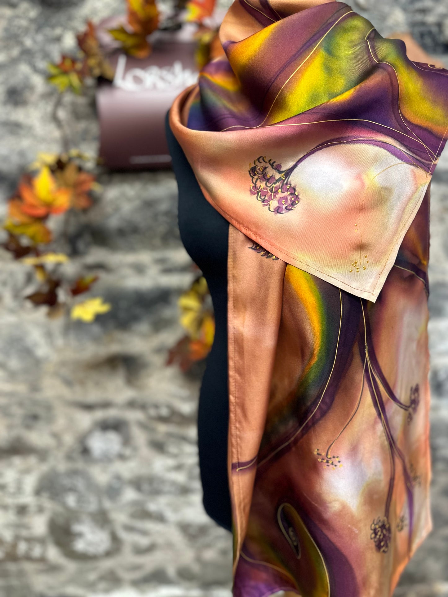 Lorshadesign Handpainted silk scarf collection