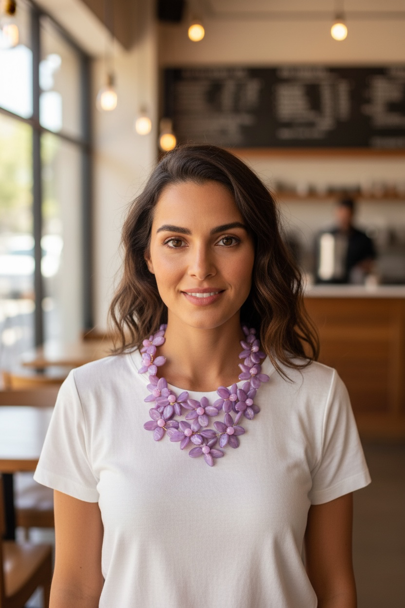 Hydrangea lilac neckpiece