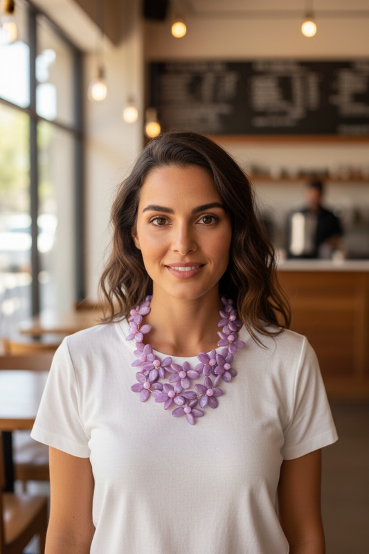 Hydrangea lilac neckpiece