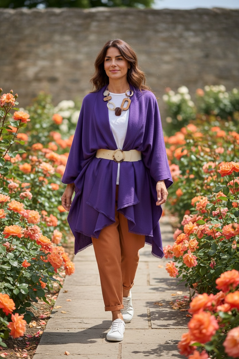 “Viola “violet soft elegant cape wrap