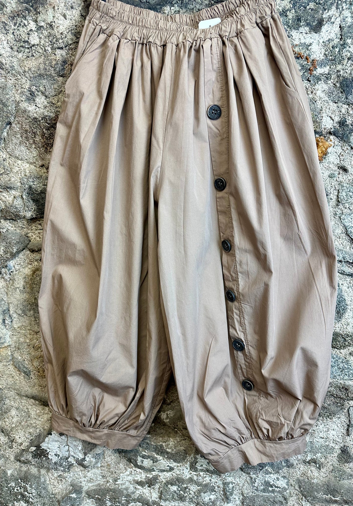 “Charlotte “ mocha Italian button trouser