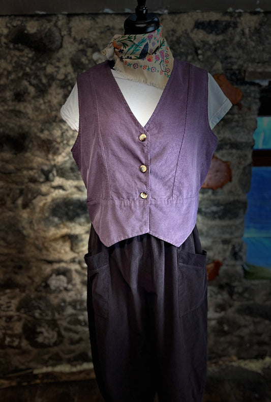 “Farrah “ needle corduroy waistcoat Heather