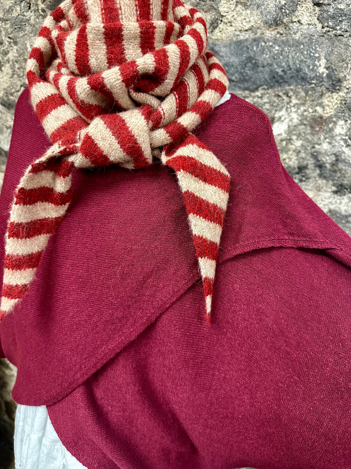 Sadie Bordeaux crossover knit