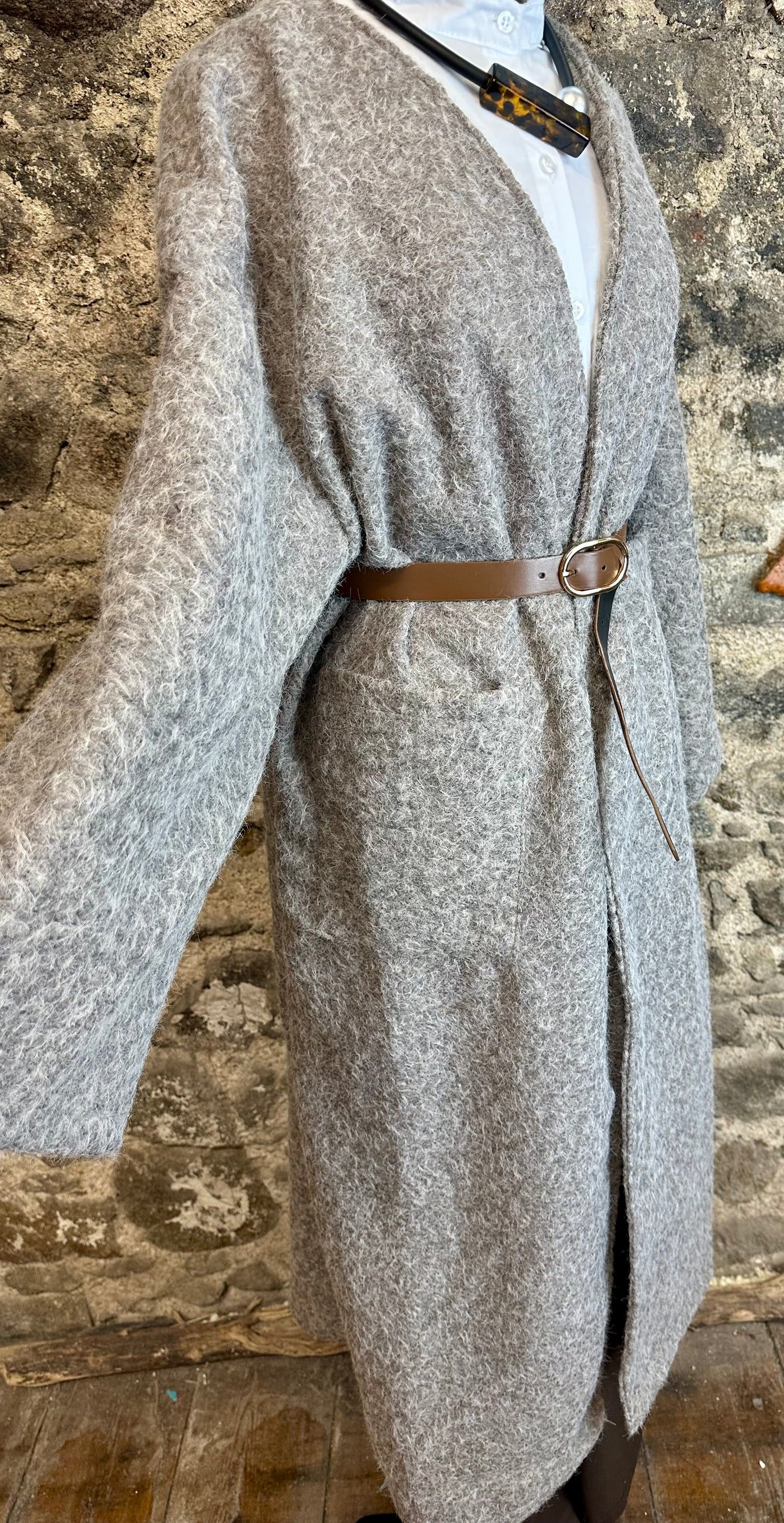 “Kiera “mocha Italian super cosey full length kimono shacket