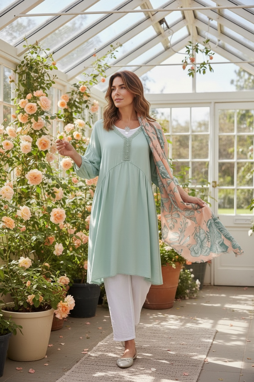 “Marley “ sage green Italian tunic