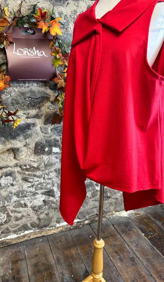 “Rielly “cherry red irregular Italian tunic