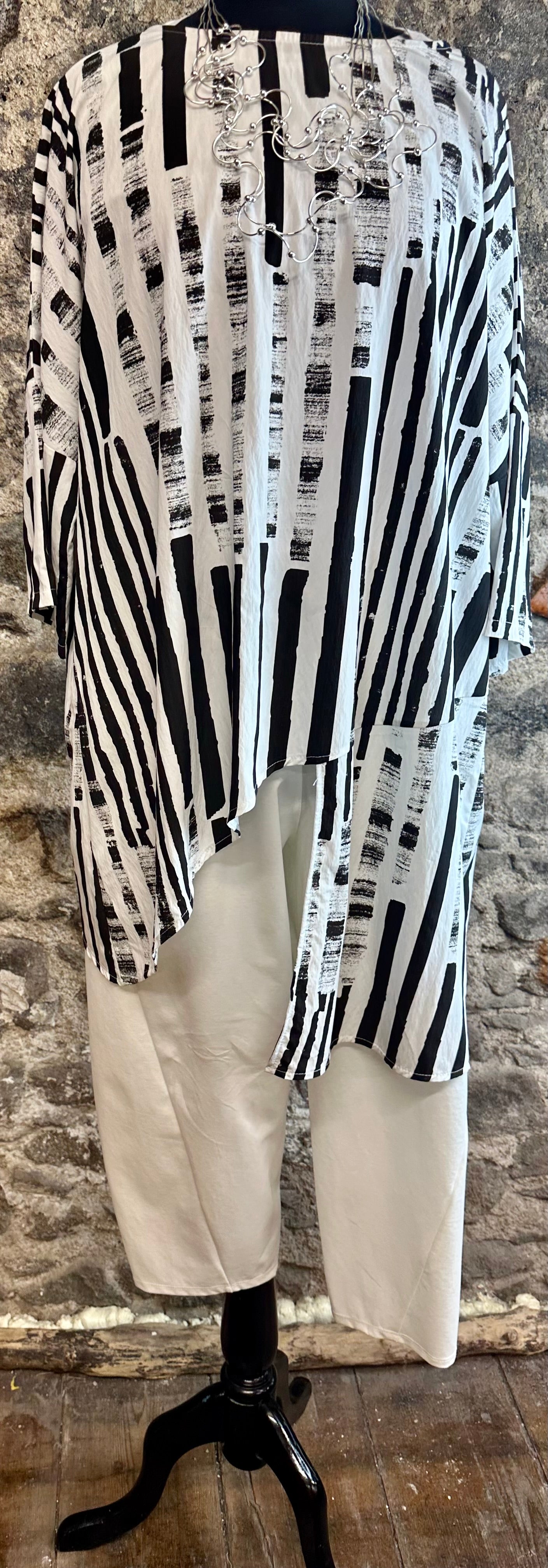 “Bella “ monochrome Italian irregular tunic