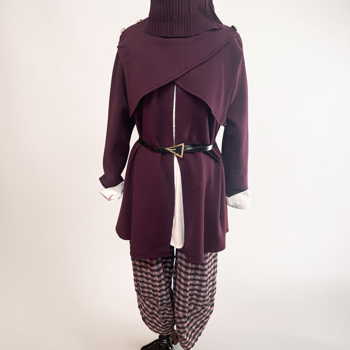 “Rosie” plum cowl neck Italian knit