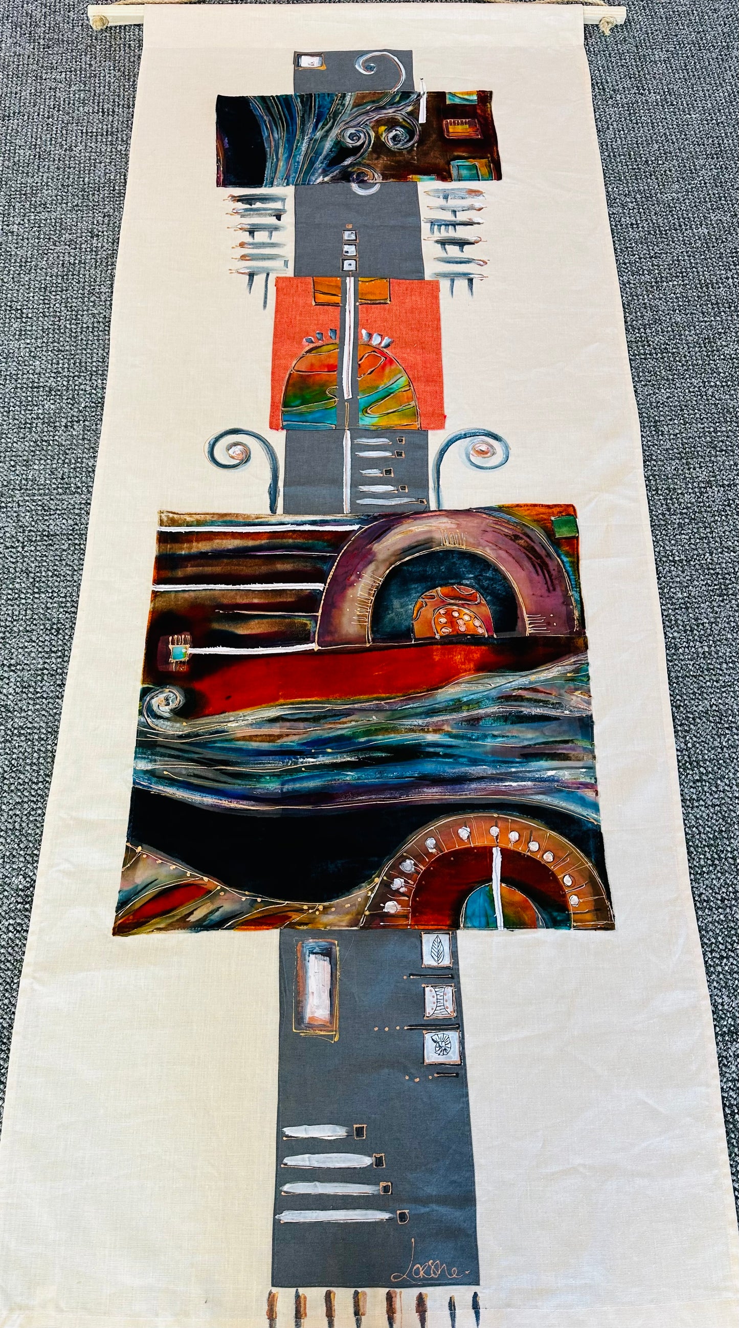 “As it was “ lorsha Handpainted Devore velvet wallhanging collection