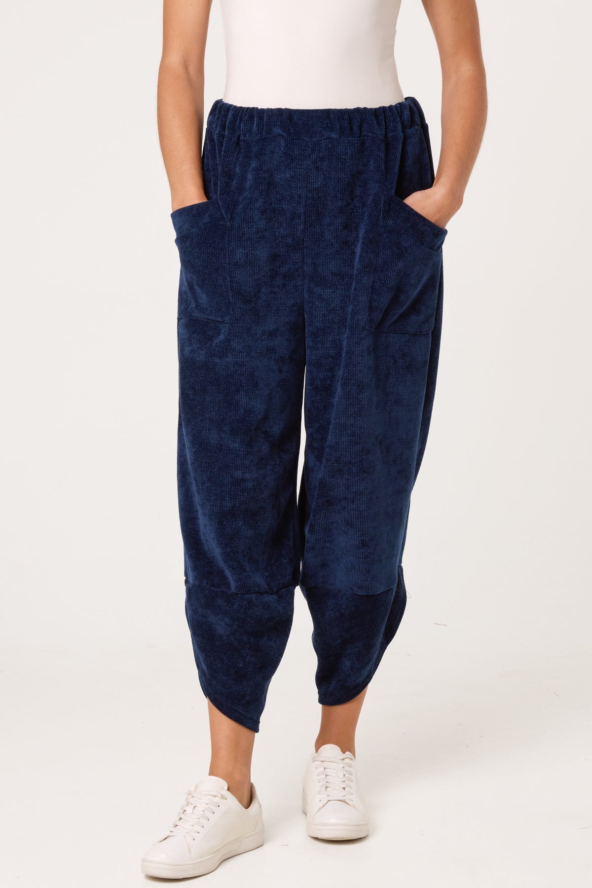 “Riva “ deep indigo navy chenille Italian jogger