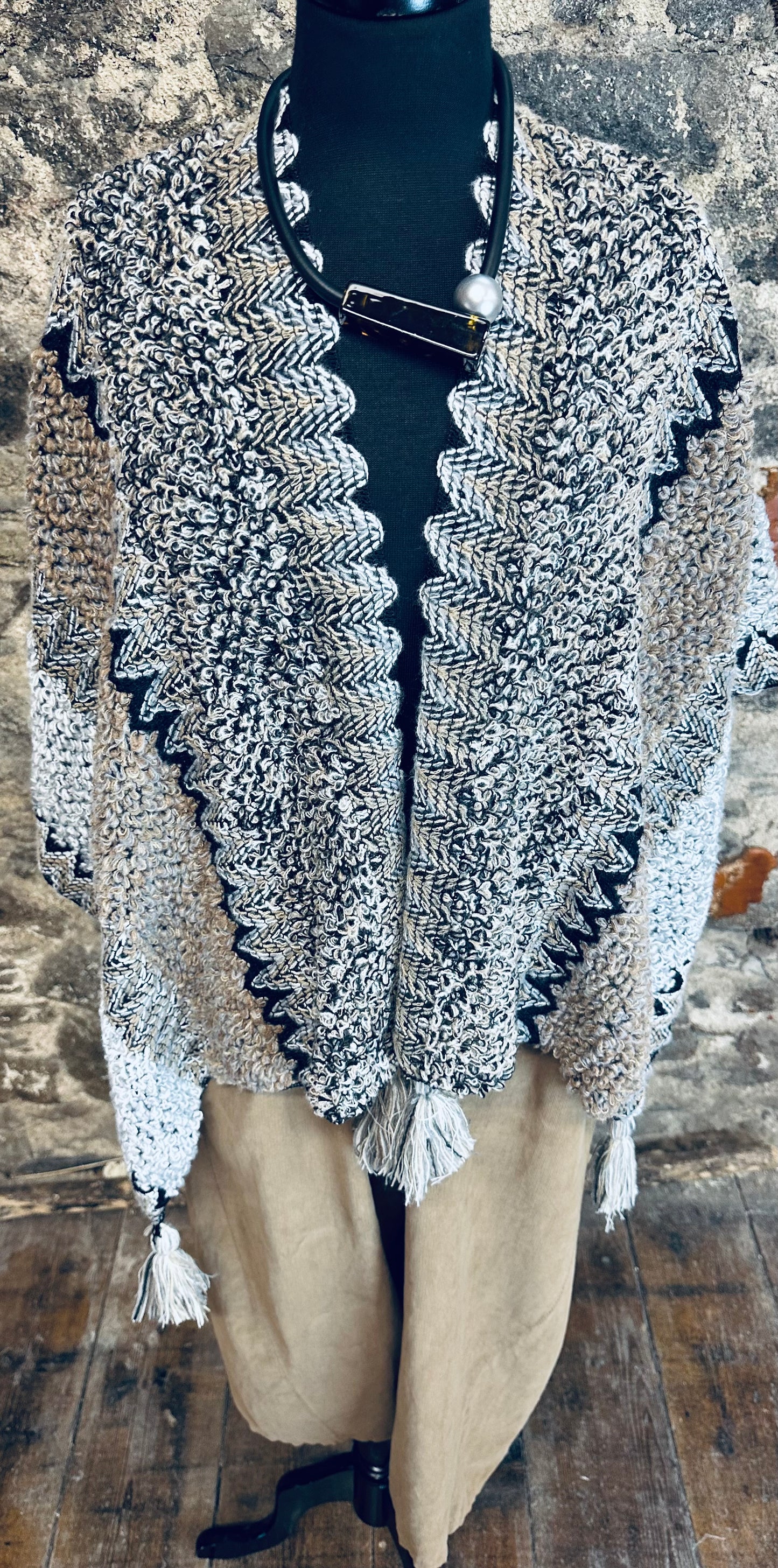 “Brea “ loose knit wrap poncho