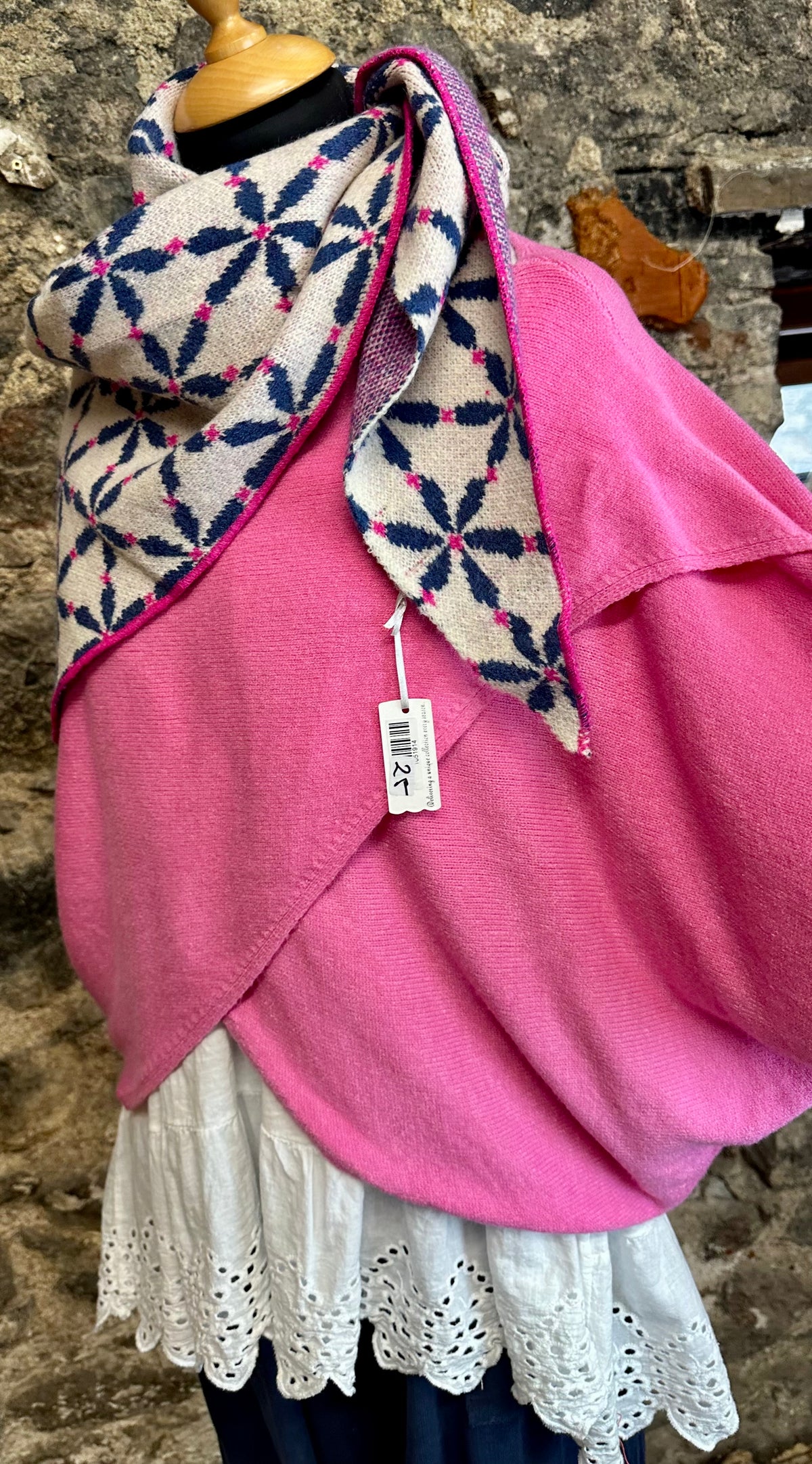 “Sadie “ sugar pink Italian crossover knit