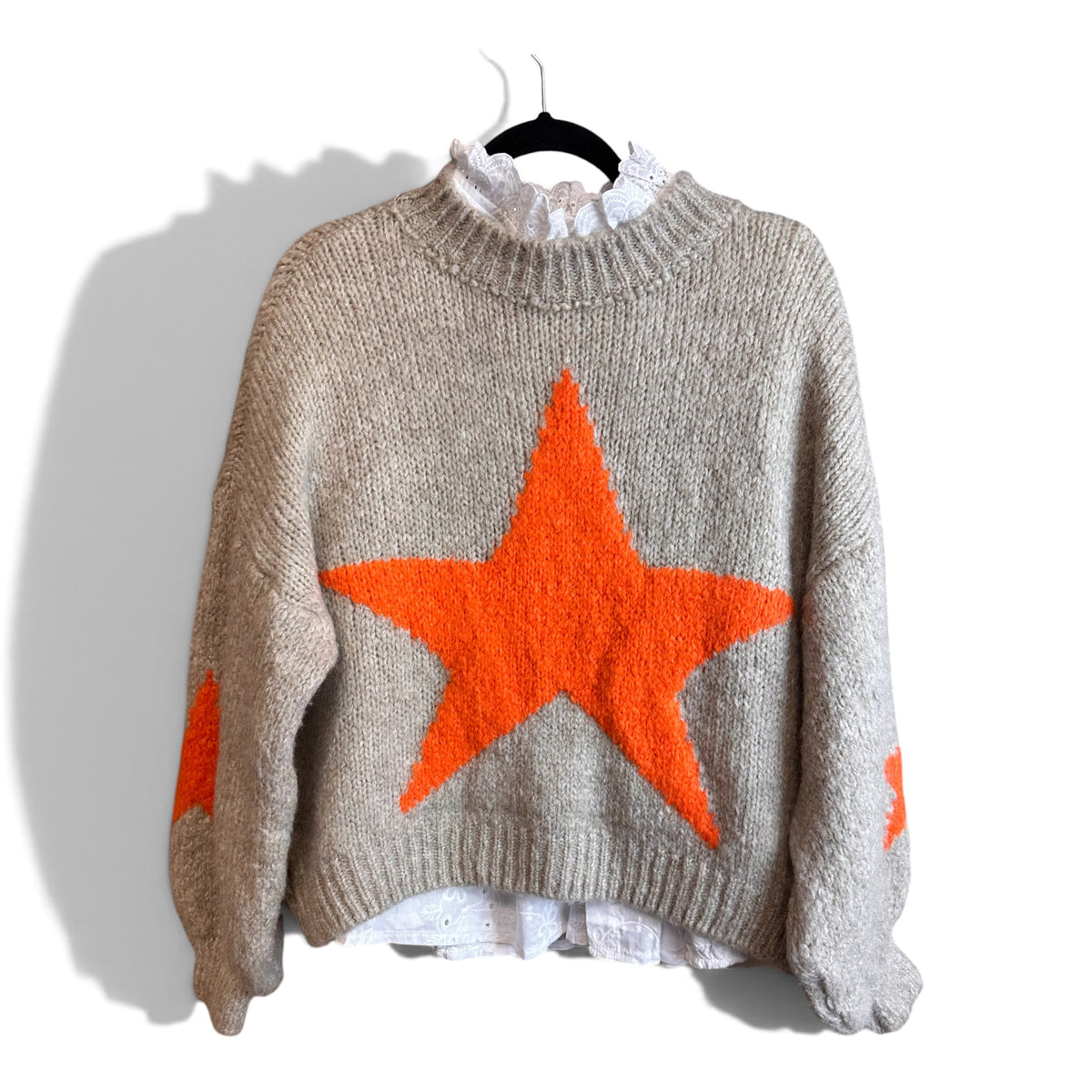 “Bowie “mocha and tangerine Italian knit