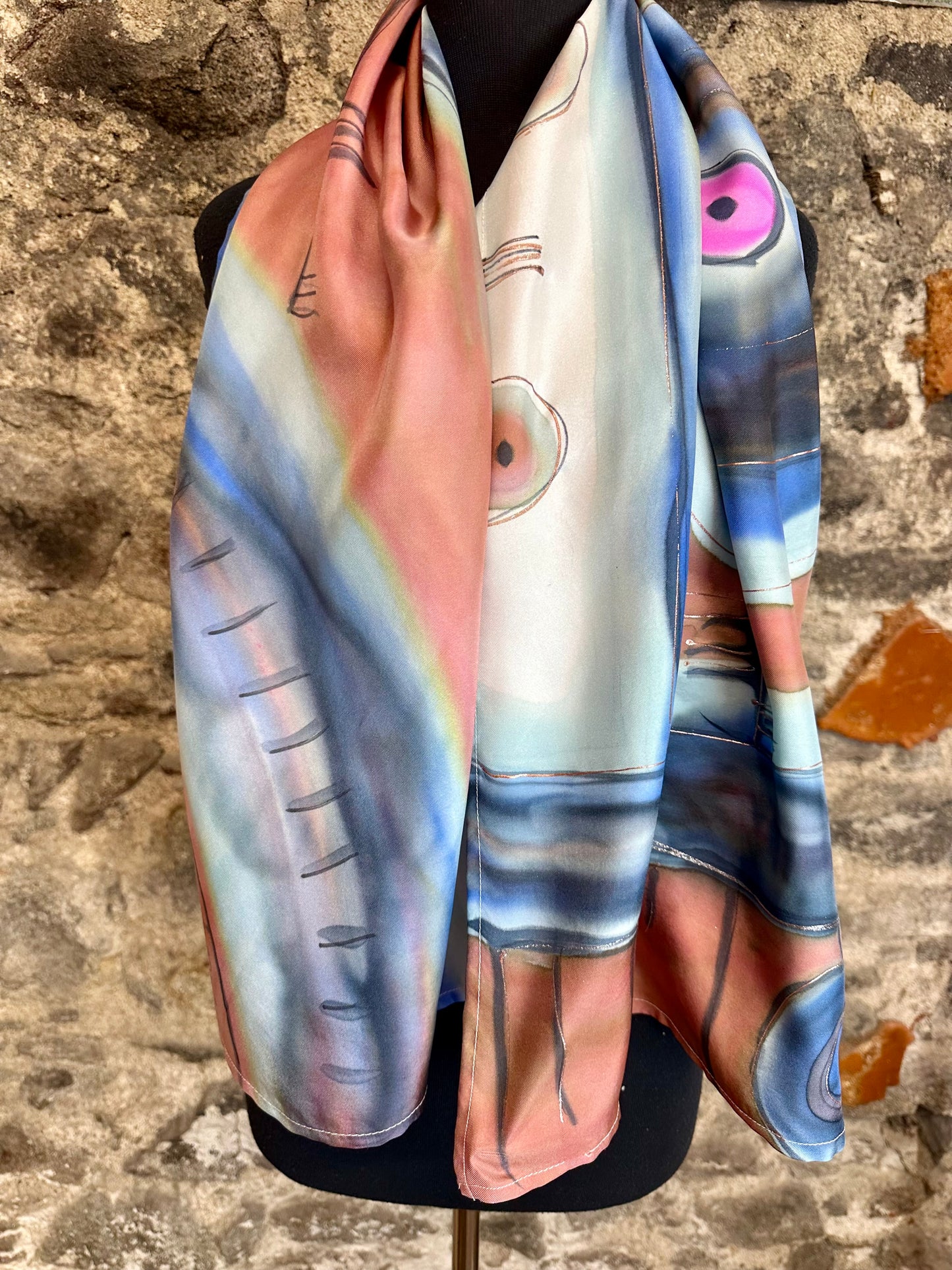 Lorshadesign hand painted silk scarf collection