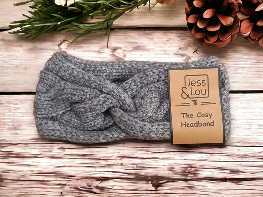 “Cosey cable headband “ grey