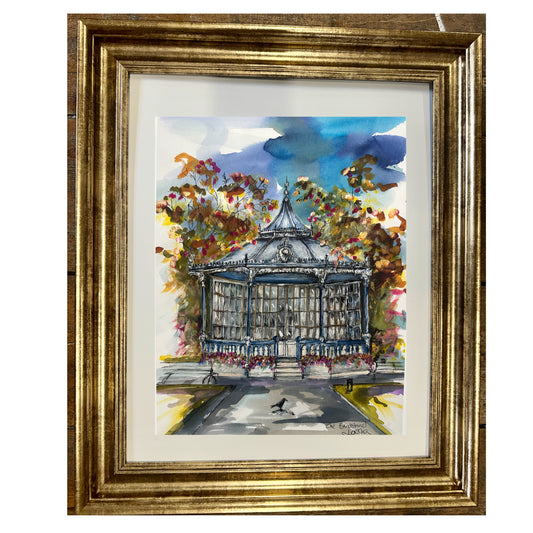 Warrenpoint bandstand in bronze gilded frame