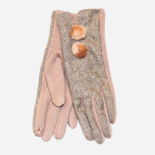 Heritage gift boxed tweed blush gift boxed gloves