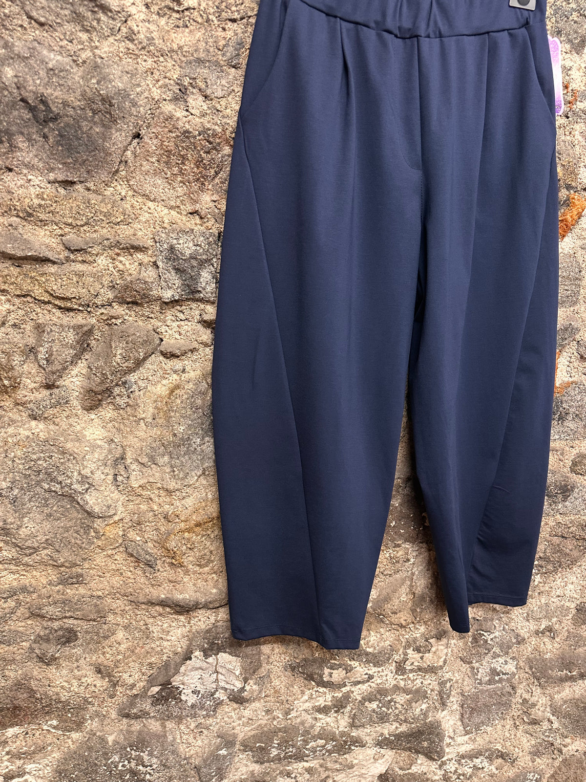 “Lottie “ indigo navy Italian barrell leg trouser