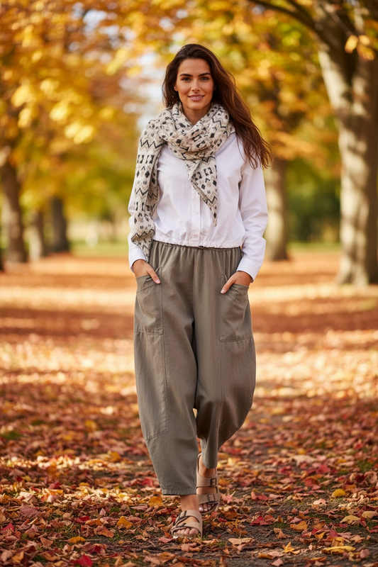 Nordic cream fair isle knit triangle scarf