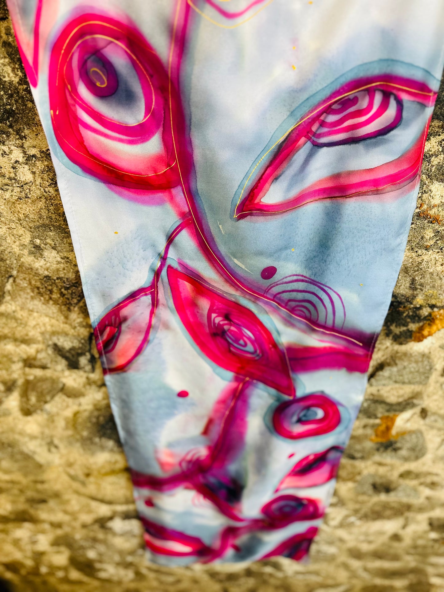 Lorsha individually Handpainted silk scarf