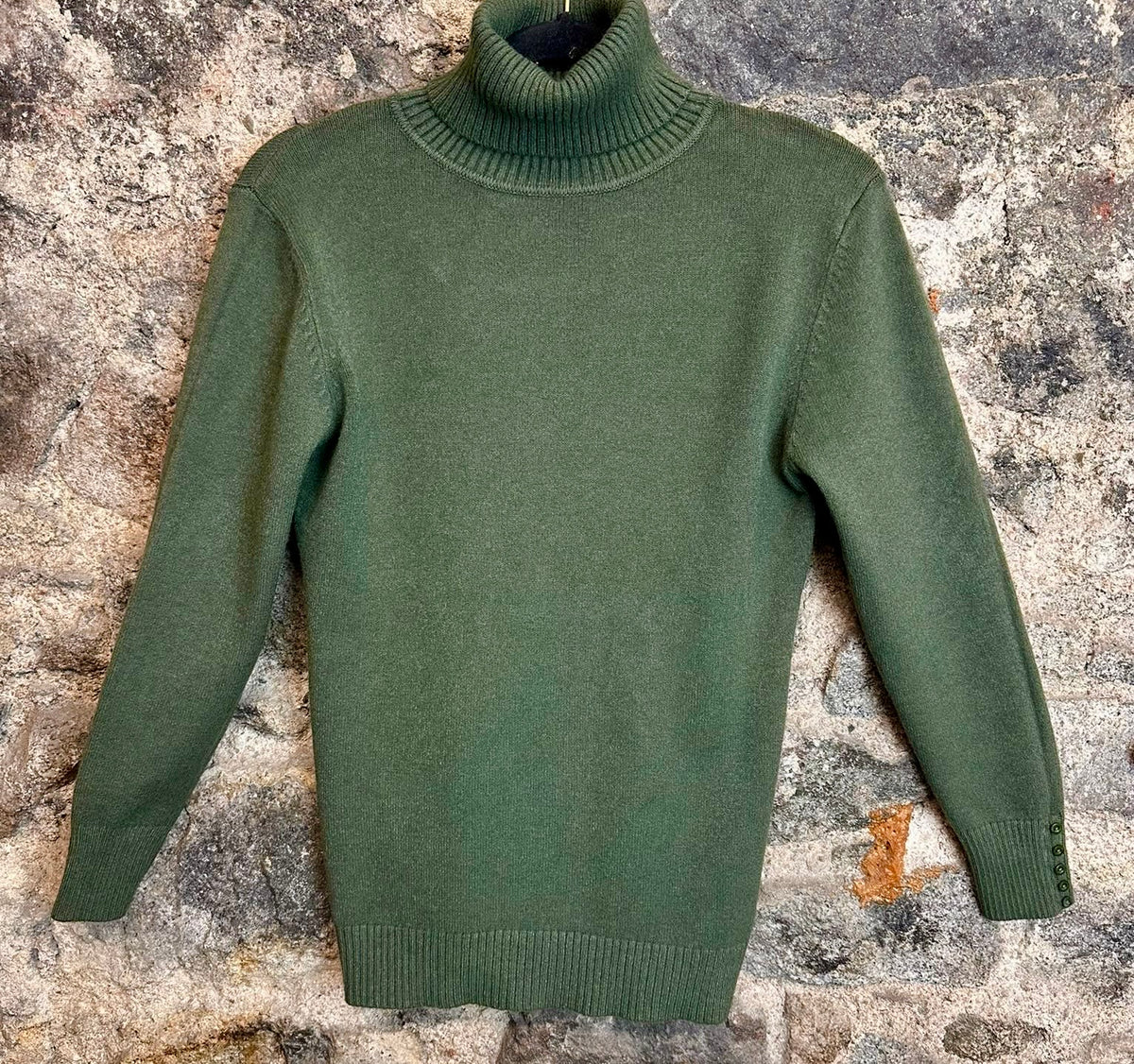 Ciara forest green Italian high neck knit