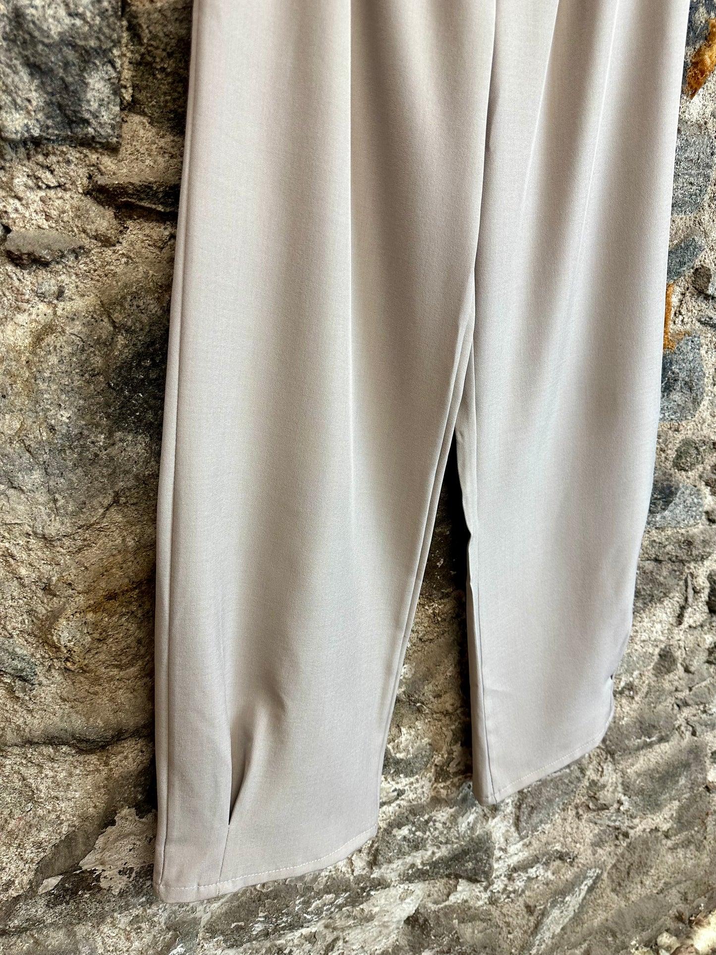 “Mary Beth “ Italian pintuck  trouser in  stone