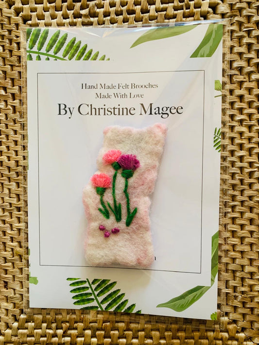 Christine Magee hand made felt brooch collection