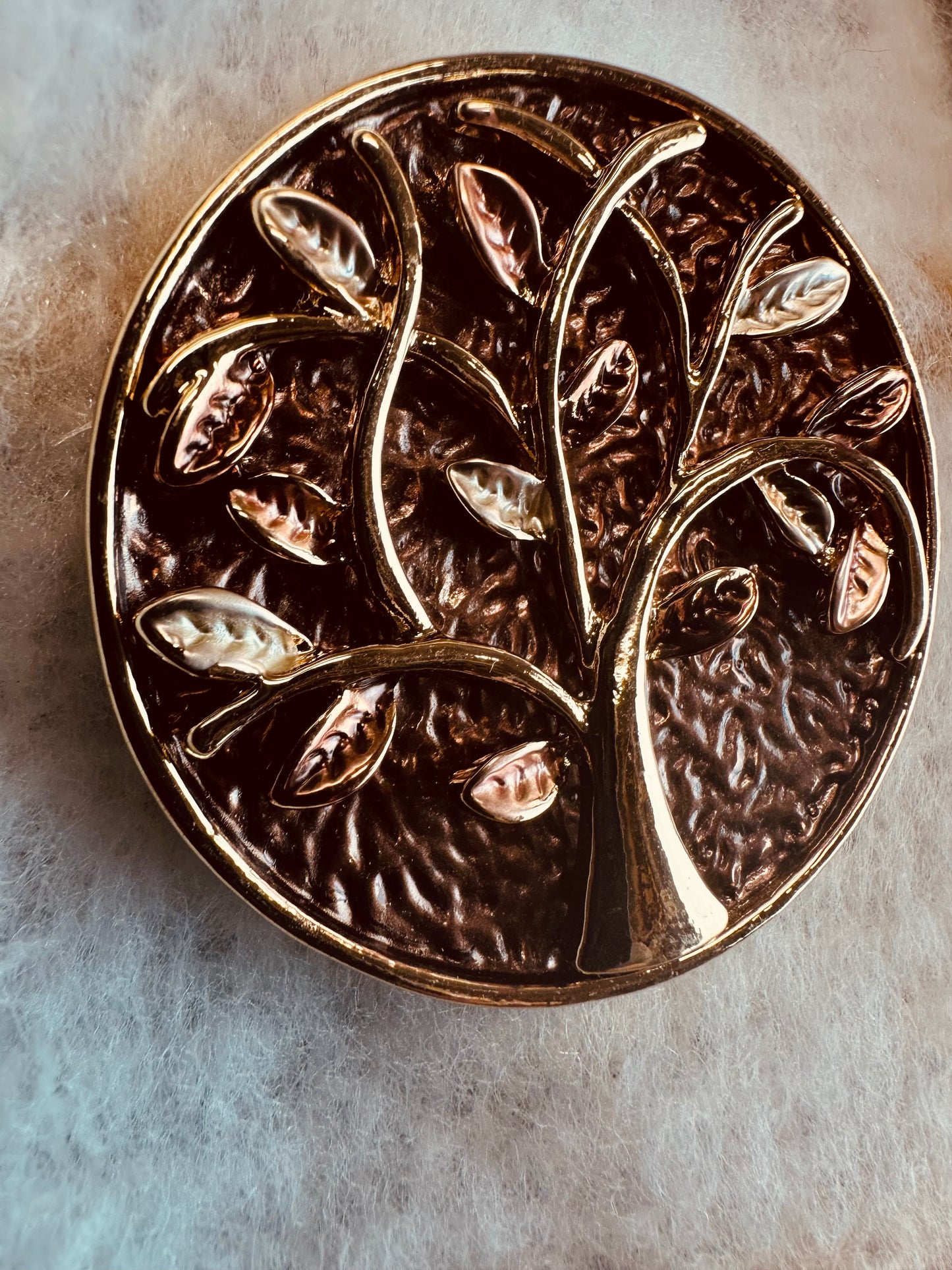 “ tree of life “ Magnetic brooch pin dark copper