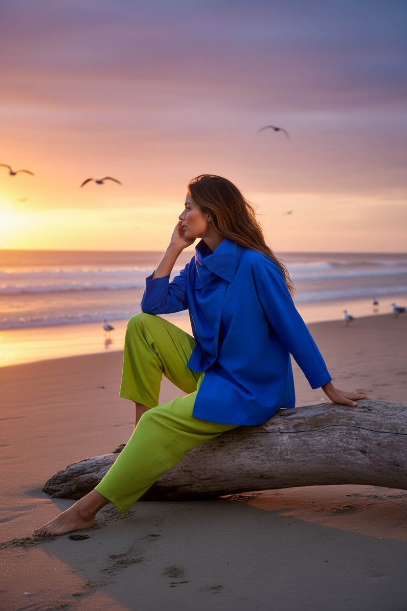 “Suzie ” cobalt blue lightweight Italian funnel neck jacket