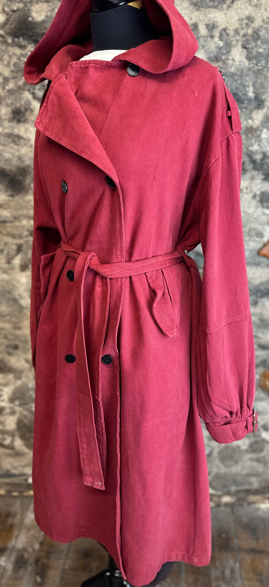 “Felicity “autumn terracotta  Italian hooded trench coat