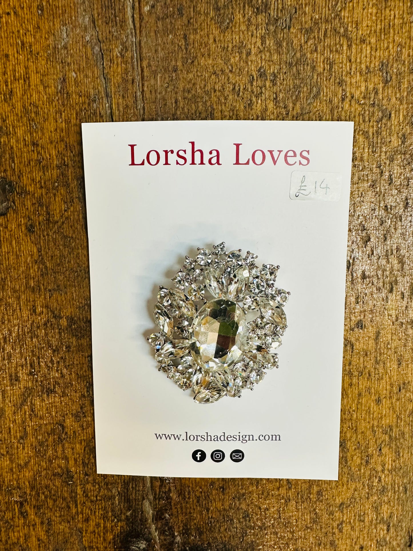 “Lorsha loves “ statement bejewelled pin brooch