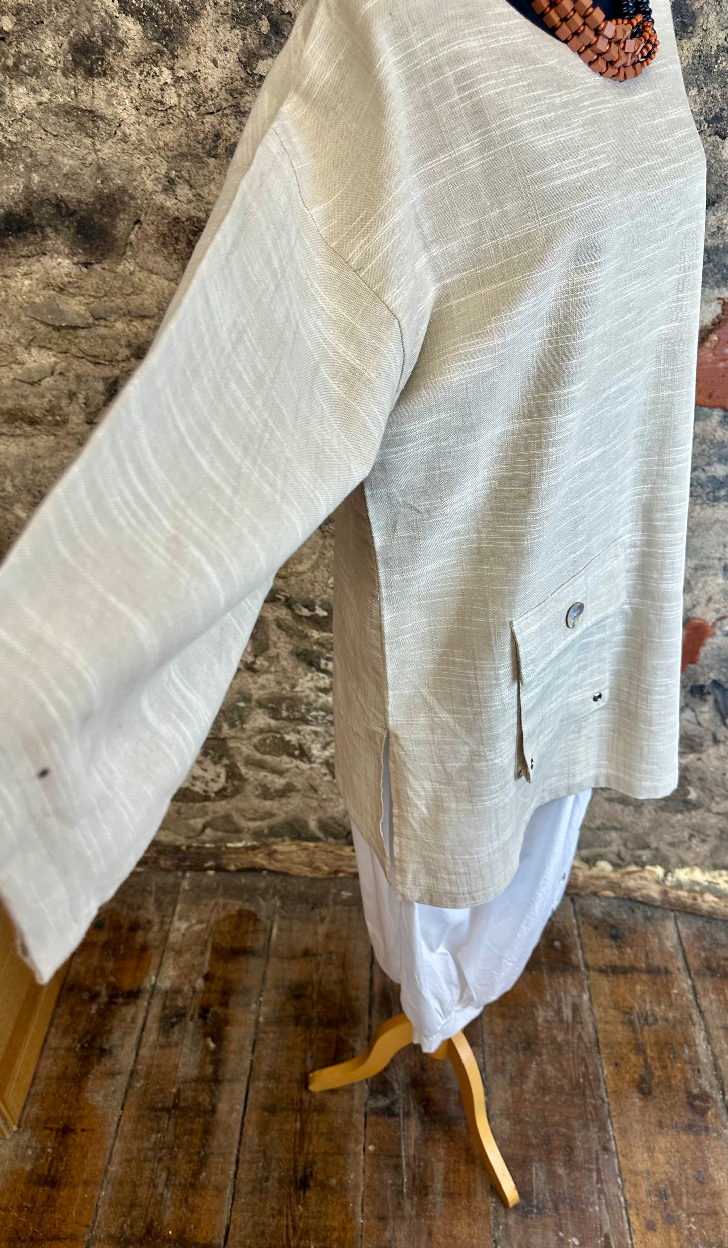 “Ava “ natural Italian linen mix tunic