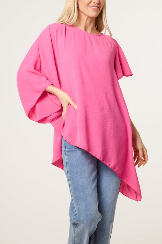 “ Maisie “strawberry pink Italian asymmetric tunic