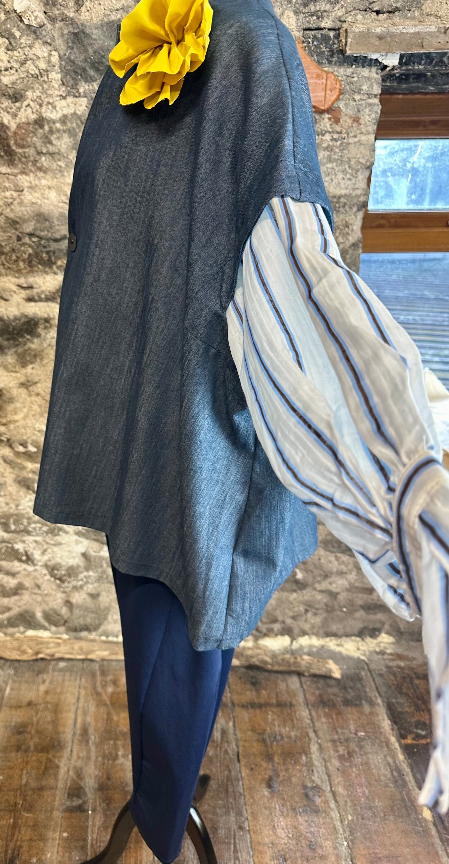 “Nancy” Italian irregular denim gilet