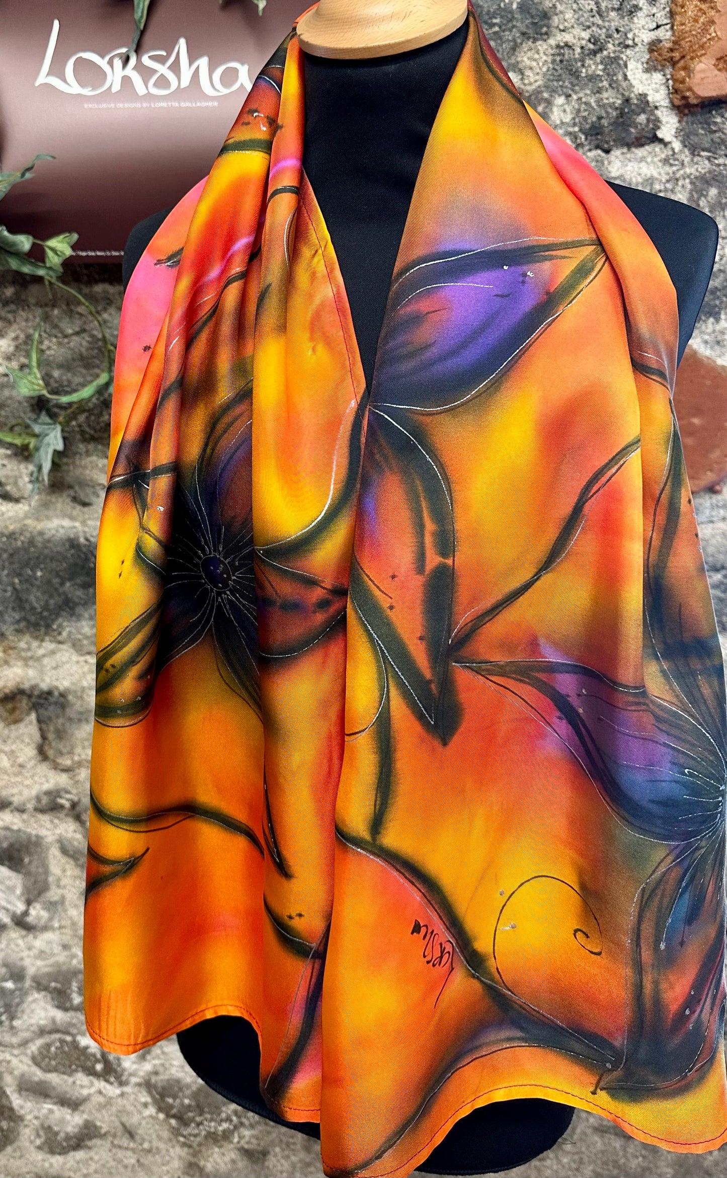 Lorshadesign Handpainted silk scarf collection