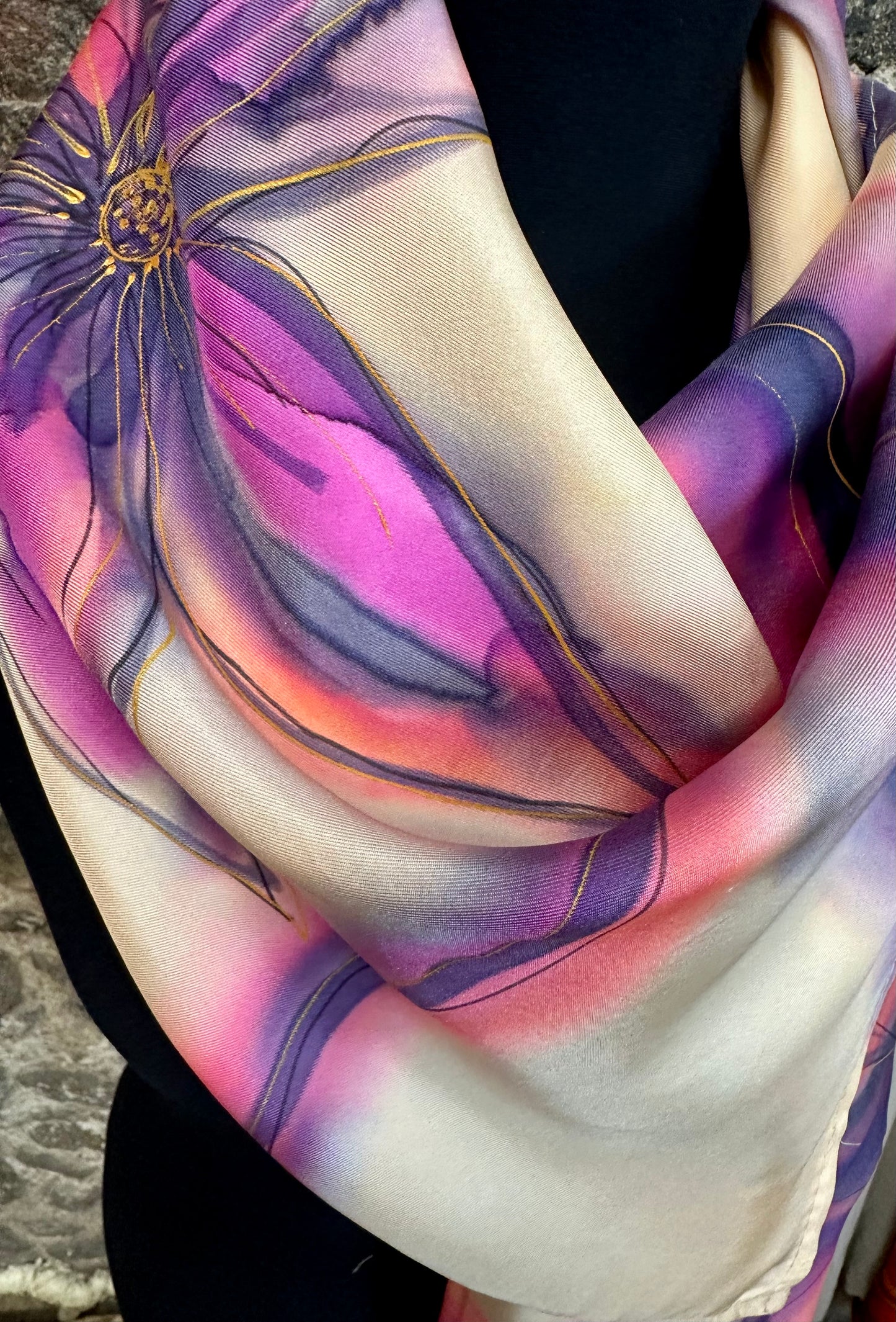 Lorsha Handpainted silk scarf