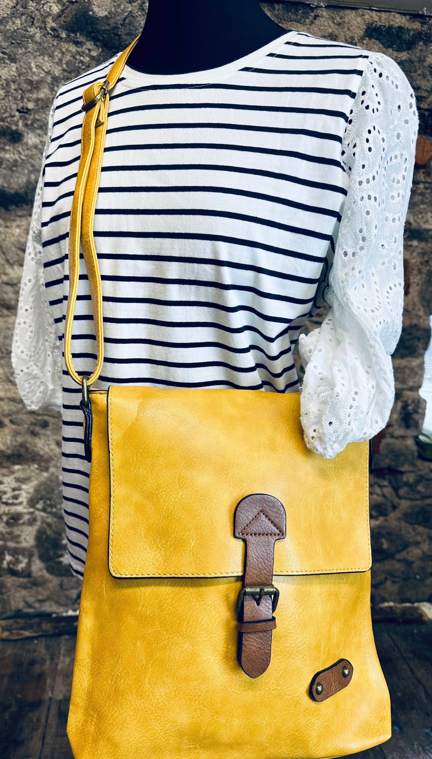 “Maggie” sunshine vegan satchel bag