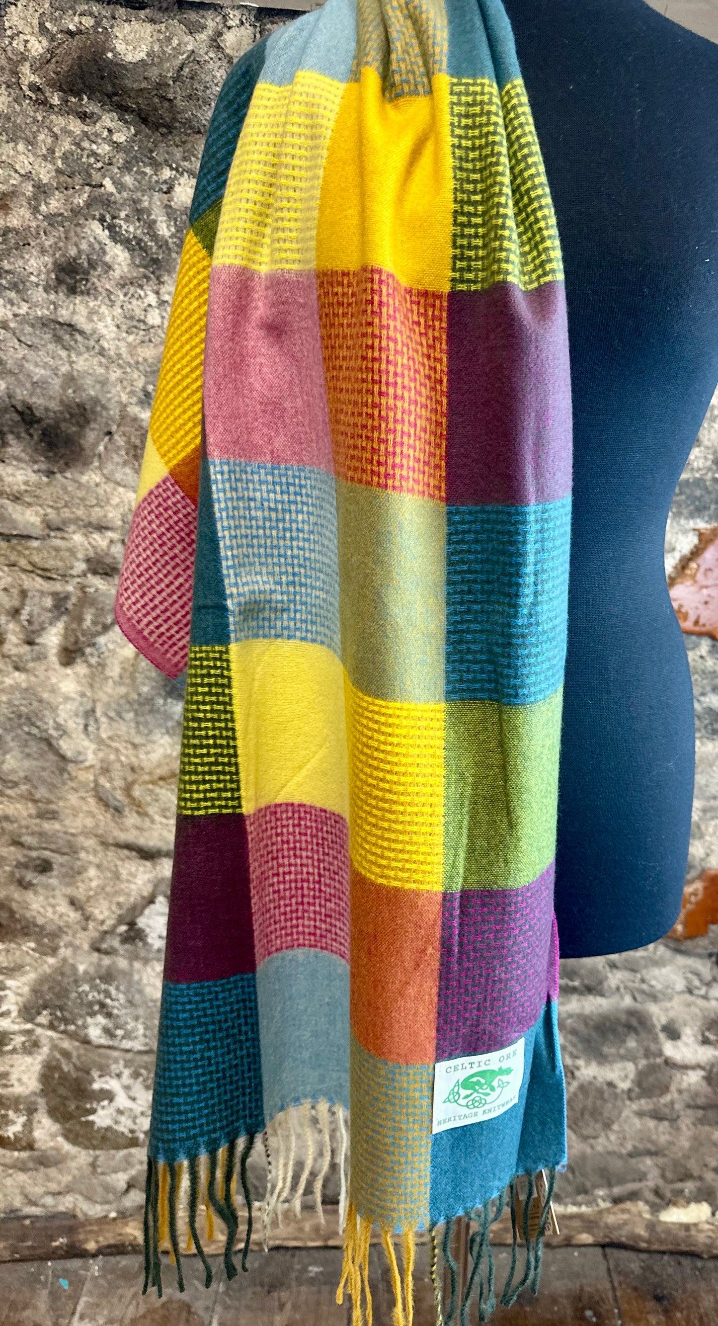 Irish design super rainbow patchwork  soft large wrap