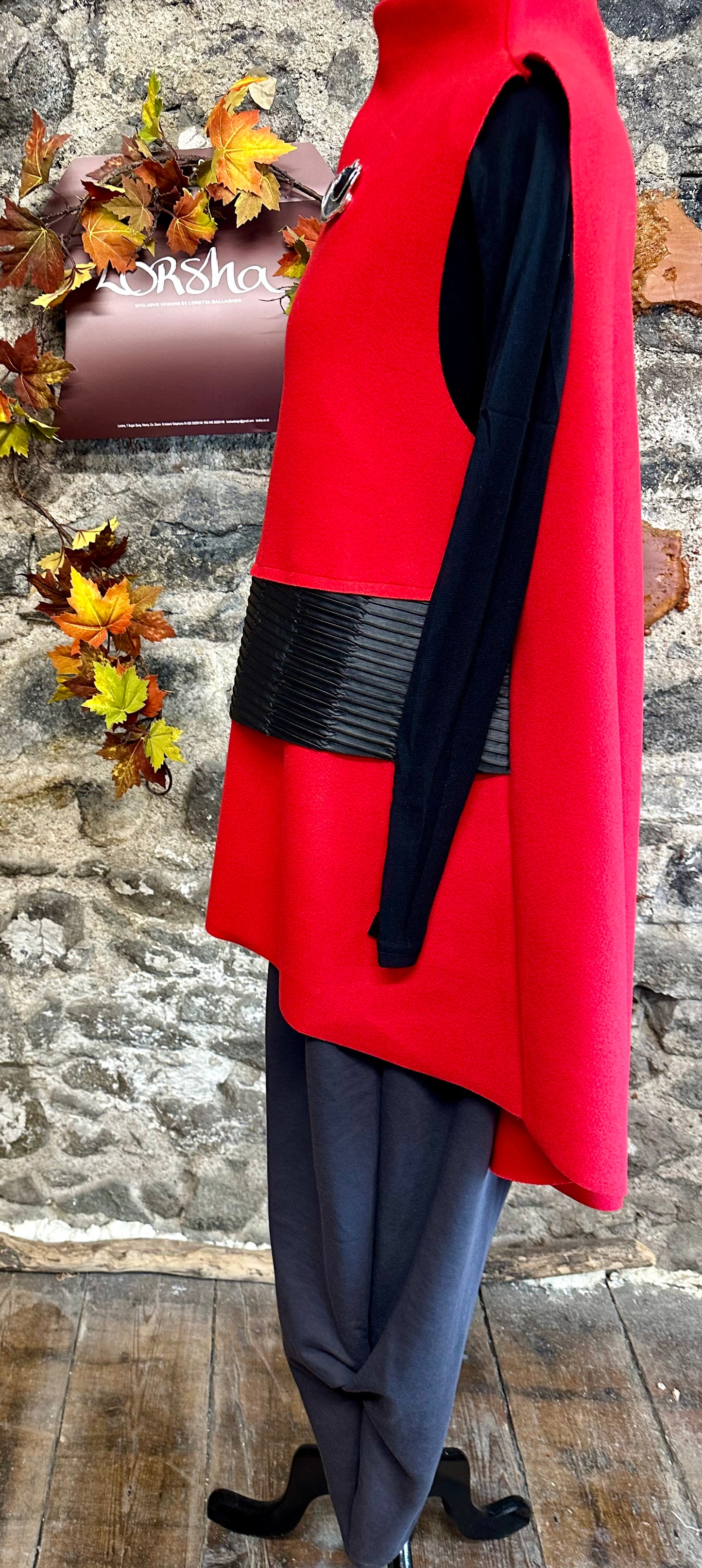 “Cerrie “ Ruby Italian funnel neck tunic