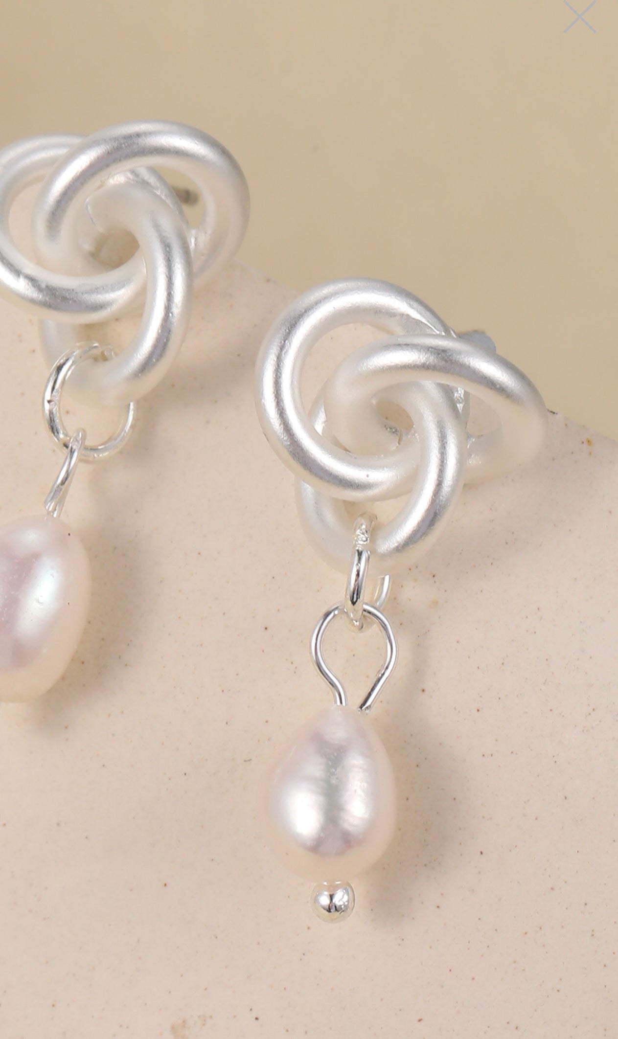 Delicate little pearl knot  gift boxed earrings